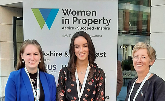 Jasmine Jones (left), Anna Maw (centre) and Dr Abigail Schoneboom (left) at the Women in Property Awards